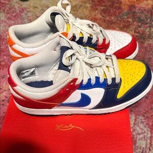 Nike Air Force 1s Women size 8.5 Red, Blue, Yellow Sneakers- limited edition